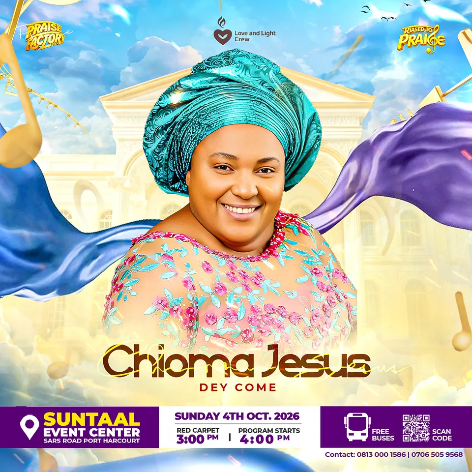 Chioma Jesus — confirmed as Music Minister at Praise Factory 2026, Raised to Praise